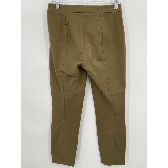 EVERLANE The Fixed Waist Stretch Cotton Trouser Pant Olive Green Size 2 - Picture 5 of 8